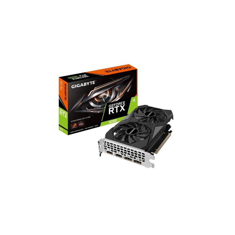 Gigabyte NVIDIA GeForce RTX 3050 WINDFORCE OC V2 6G Graphics Card  6GB GDDR6  2304 CUDA Cores  1477 MHz Core Clock  Dual Fan  2x