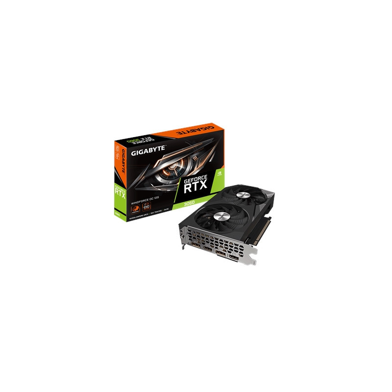 Gigabyte NVIDIA GeForce RTX 3060 WINDFORCE OC 12G (rev. 2.0) Graphics Card  12GB GDDR6  3584 CUDA Cores  1792 MHz Core Clock  Du