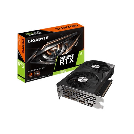 Gigabyte NVIDIA GeForce RTX 3060 WINDFORCE OC 12G (rev. 2.0) Graphics Card  12GB GDDR6  3584 CUDA Cores  1792 MHz Core Clock  Du