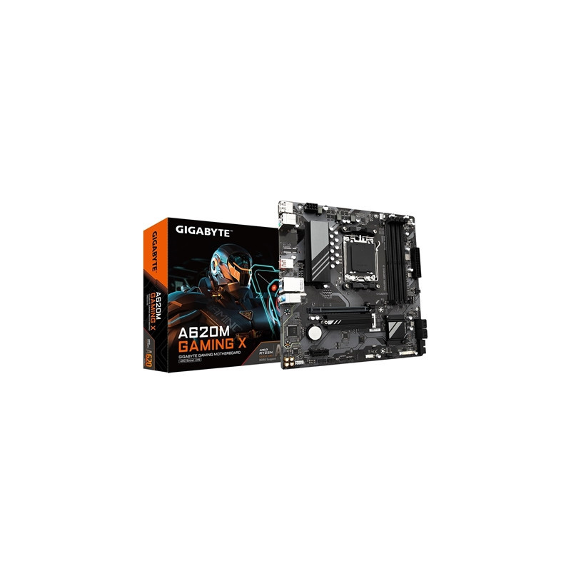Gigabyte A620M GAMING X AMD AM5 Socket Motherboard  Micro-ATX  4x DDR5 Slots  1x M.2 Socket  2x USB-C Port  GbE LAN  1x DisplayP