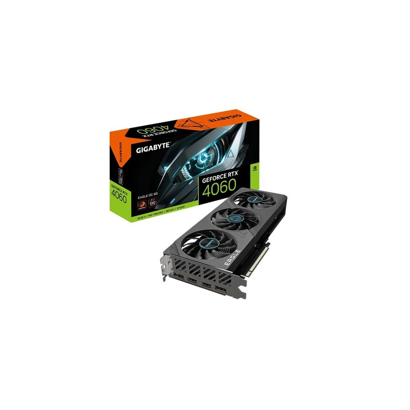 Gigabyte NVIDIA GeForce RTX 4060 EAGLE OC 8G Graphics Card  8GB GDDR6  3072 CUDA Cores  2505 MHz Core Clock  Triple Fan  2x Disp