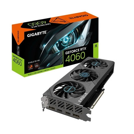 Gigabyte NVIDIA GeForce RTX 4060 EAGLE OC 8G Graphics Card  8GB GDDR6  3072 CUDA Cores  2505 MHz Core Clock  Triple Fan  2x Disp