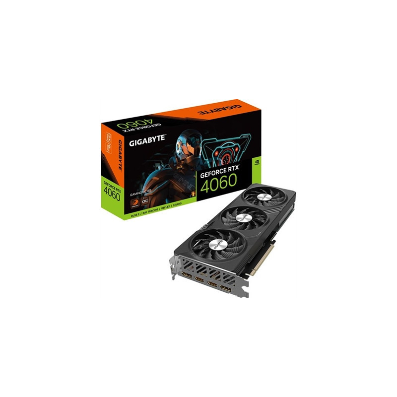 Gigabyte NVIDIA GeForce RTX 4060 GAMING OC 8G Graphics Card  8GB GDDR6  3072 CUDA Cores  2550 MHz Core Clock  Triple Fan  RGB  2