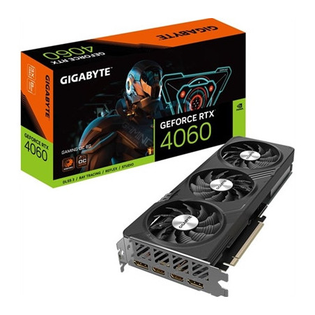 Gigabyte NVIDIA GeForce RTX 4060 GAMING OC 8G Graphics Card  8GB GDDR6  3072 CUDA Cores  2550 MHz Core Clock  Triple Fan  RGB  2
