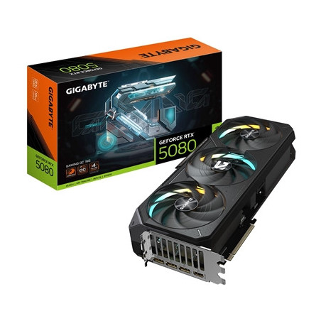 Gigabyte NVIDIA GeForce RTX 5080 GAMING OC 16G Graphics Card  16GB GDDR7  10752 CUDA Cores  2730 MHz Core Clock  Triple Fan  RGB