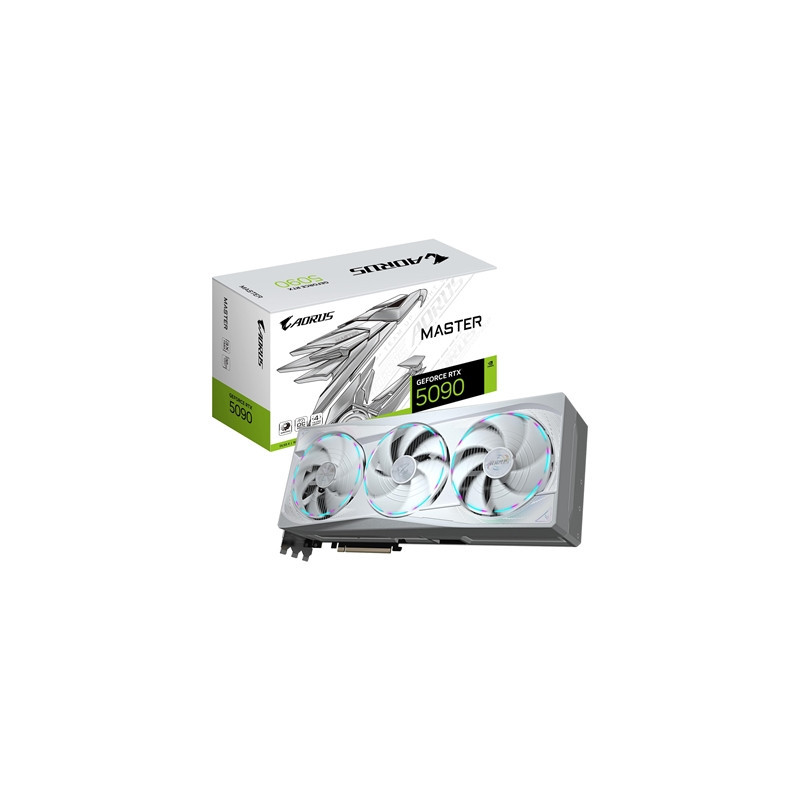 Gigabyte NVIDIA GeForce RTX 5090 AORUS MASTER ICE 32G Graphics Card  32GB GDDR7  21760 CUDA Cores  2655 MHz Core Clock  Triple F