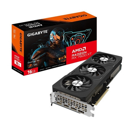 Gigabyte AMD Radeon RX 7600 XT GAMING OC Graphics Card  16GB GDDR6  2048 Streams  2810 MHz Boost Clock  Triple Fan  RGB  2x Disp