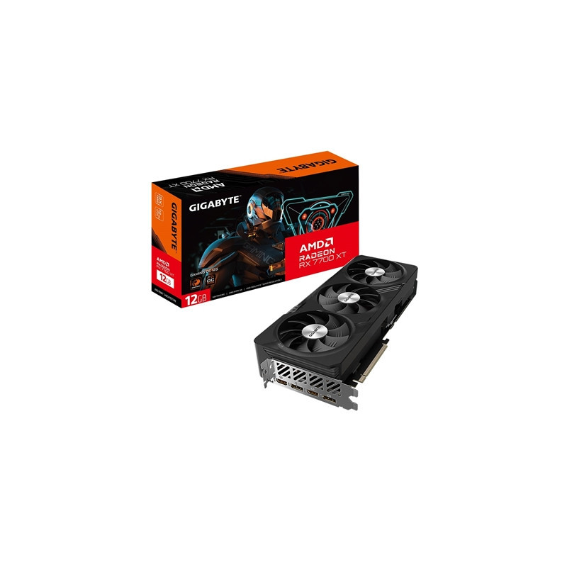 Gigabyte AMD Radeon RX 7700 XT GAMING OC Graphics Card  12GB GDDR6  3456 Streams  2599 MHz Boost Clock  Triple Fan  RGB  2x Disp