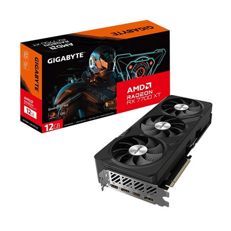 Gigabyte AMD Radeon RX 7700 XT GAMING OC Graphics Card  12GB GDDR6  3456 Streams  2599 MHz Boost Clock  Triple Fan  RGB  2x Disp