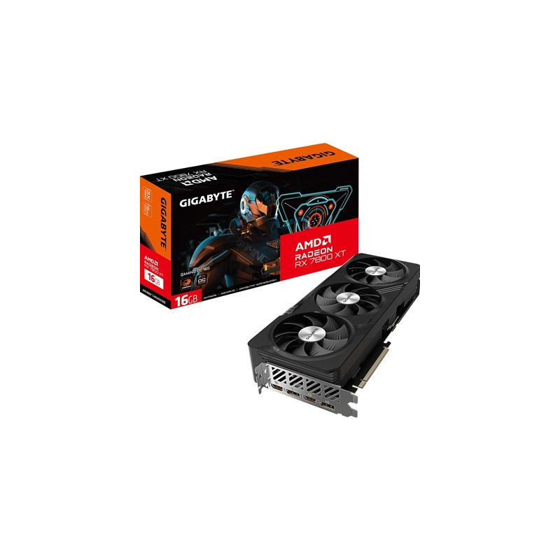 Gigabyte AMD Radeon RX 7800 XT GAMING OC Graphics Card  16GB GDDR6  3840 Streams  2565 MHz Boost Clock  Triple Fan  RGB  2x Disp