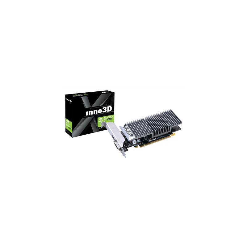 Inno3D NVIDIA GeForce GT 1030 2GB GDDR5 Graphics Card  2GB GDDR5  384 CUDA Cores  1468 MHz Boost Clock  Passive Cooling  1x DVI-