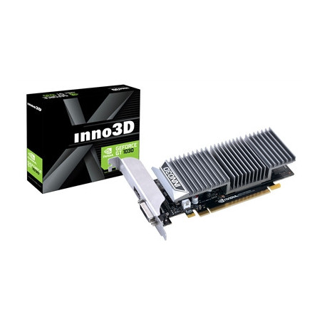 Inno3D NVIDIA GeForce GT 1030 2GB GDDR5 Graphics Card  2GB GDDR5  384 CUDA Cores  1468 MHz Boost Clock  Passive Cooling  1x DVI-