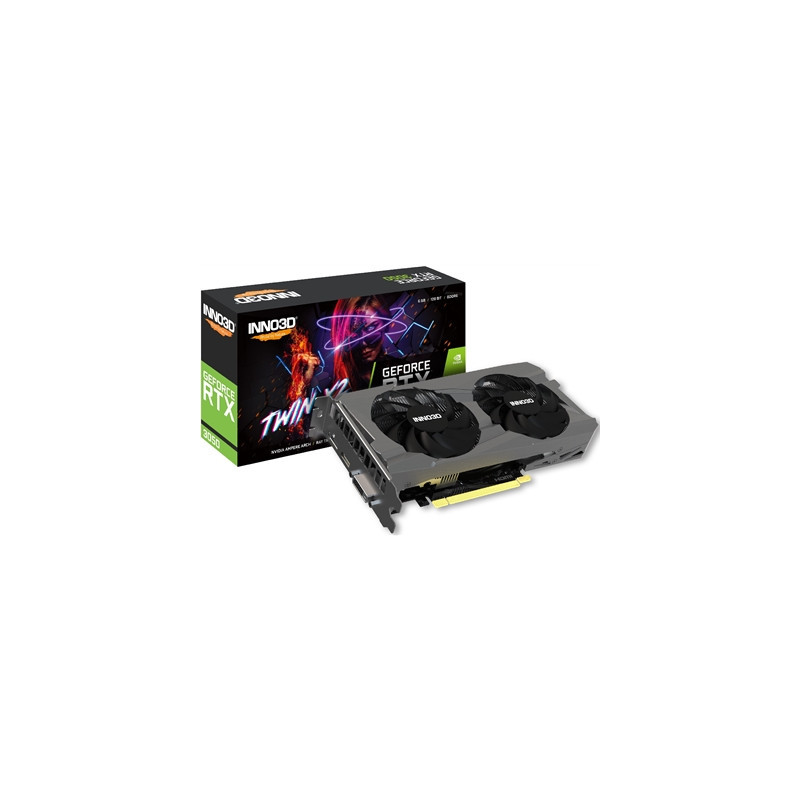 Inno3D NVIDIA GeForce RTX 3050 6GB TWIN X2 Graphics Card  6GB GDDR6  2304 CUDA Cores  1470 MHz Boost Clock  Dual Fan  1x DVI-D /