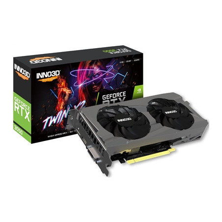 Inno3D NVIDIA GeForce RTX 3050 6GB TWIN X2 Graphics Card  6GB GDDR6  2304 CUDA Cores  1470 MHz Boost Clock  Dual Fan  1x DVI-D /