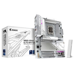 Gigabyte B860 AORUS ELITE WIFI7 ICE Intel 1851 Socket Motherboard  ATX  4x DDR5 Slots  3x M.2 Sockets  Fitted I/O Shield  2.5GbE