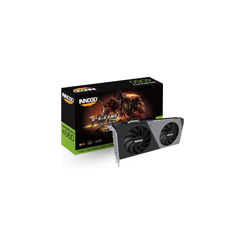 Inno3D NVIDIA GeForce RTX 4060 TWIN X2 Graphics Card  8GB GDDR6  3072 CUDA Cores  2490 MHz Boot Clock  Dual Fan  3x DisplayPorts