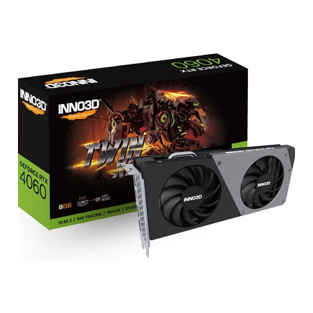 Inno3D NVIDIA GeForce RTX 4060 TWIN X2 Graphics Card  8GB GDDR6  3072 CUDA Cores  2490 MHz Boot Clock  Dual Fan  3x DisplayPorts