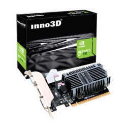Inno3D NVIDIA GeForce GT 710 2GB SDDR3 LP Graphics Card  2GB SDDR3  192 CUDA Cores  594 MHz Base Clock  Passive Cooling  1x DVI-
