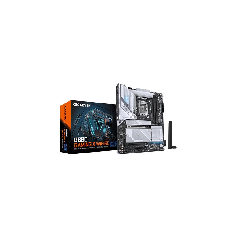 Gigabyte B860 GAMING X WIFI6E Intel 1851 Socket Motherboard  ATX  4x DDR5 Slots  3x M.2 Sockets  Fitted I/O Shield  2.5GbE LAN  