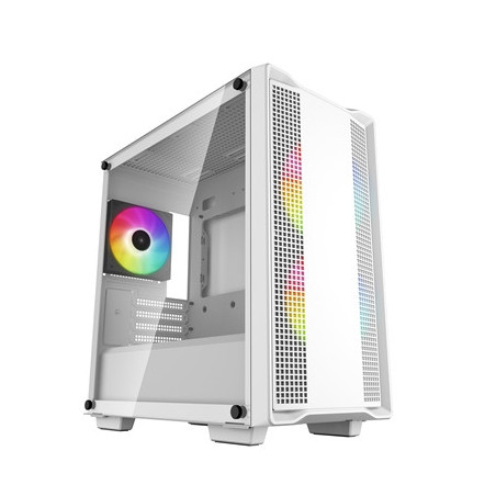 DeepCool CC360 ARGB WH  White  Mini Tower Chassis w/ Tempered Glass Window  3x 120mm ARGB Fans  USB 3.0  mATX/mITX