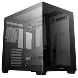 DeepCool CG530 Dual-Chamber Mid Tower Case  Tempered Glass Panels  Advanced Cooling Support  Exceptional Cable Management  Black