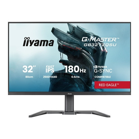 iiyama G-Master Red Eagle gaming monitor GB3272QSU-B1 32“ Black  2560 x 1440  0.5ms  180hz  Nvidia G-Sync  HDMI  DisplayPort  He