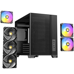Antec FLUX M Mini Tower PC Case - Tempered Glass  Steel/Plastic  6 PWM Fans  USB-C  Micro-ATX/ITX Compatibility