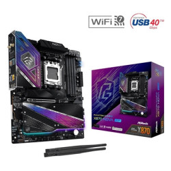 ASRock PHANTOM GAMING X870 Nova WiFi AMD AM5 Socket Motherboard  ATX  4x DDR5 Slots  5x M.2 Sockets  5GbE LAN  Wi-Fi 7  1x HDMI 