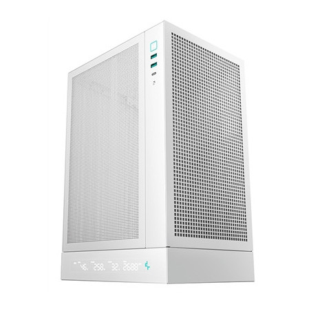 Deepcool CH170 Digital White Mini-ITX Case - High Airflow  Supports Water Cooling  Ultra-Quiet Operation  Compact Design for Eff