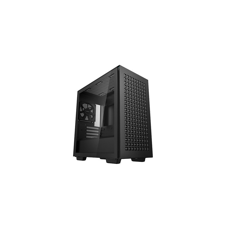 DeepCool CH370  Black  Mini Tower Chassis w/ Tempered Glass Window  1x 120mm Fan  2x USB 3.0  mATX/mITX