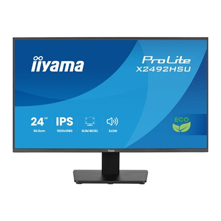 iiyama ProLite monitor X2492HSU-B1 24-Inch  Full HD  IPS  120Hz  Black  4-side slim bezel and B energy class  HDMI  Display Port