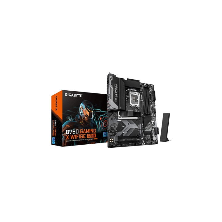 Gigabyte B760 GAMING X WIFI6E GEN5 Intel 1700 Socket Motherboard  ATX  4x DDR5 Slots  3x M.2 Sockets  2.5GbE LAN  Wi-Fi 6E  1x H