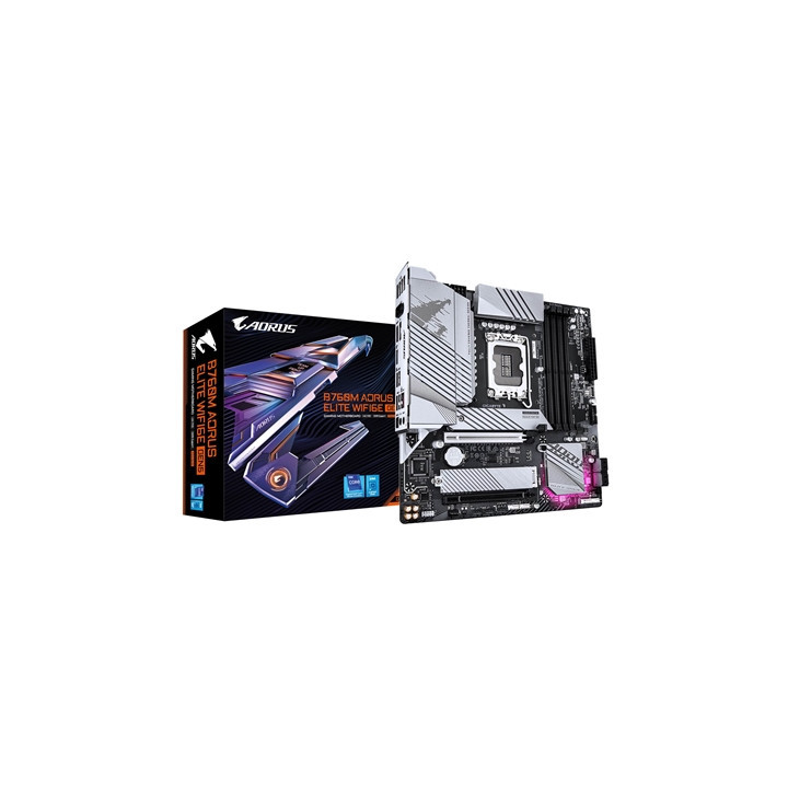 Gigabyte B760M AORUS ELITE WIFI6E GEN5 Intel 1700 Socket Motherboard  Micro-ATX  4x DDR5 Slots  2x M.2 Sockets  2.5GbE LAN  Wi-F