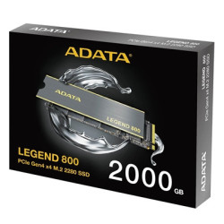 Adata Legend 800 (ALEG-800-2000GCS) 2TB NVMe SSD  PCIe Gen4  M.2 Interface  2280  Read 3500 MB/s  Write 2800 MB/s  Heatsink  3 Y