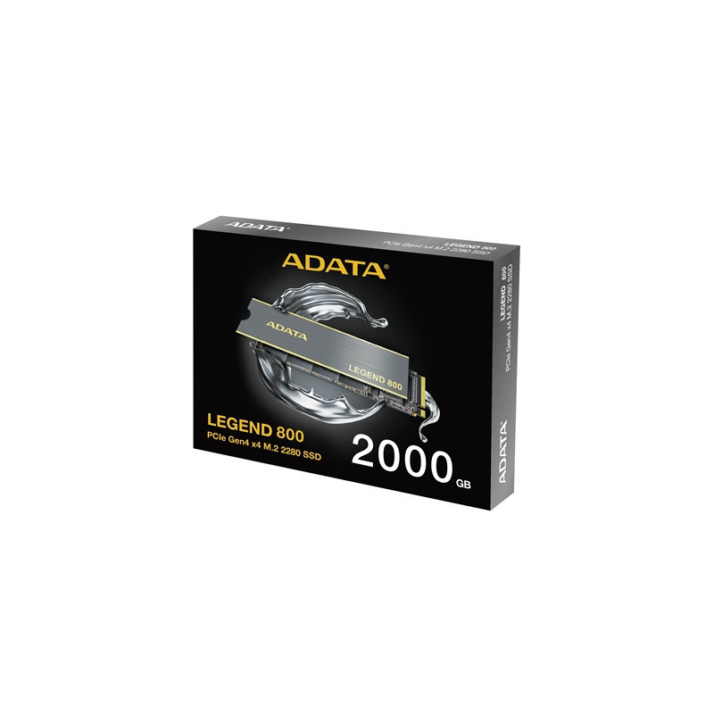 Adata Legend 800 (ALEG-800-2000GCS) 2TB NVMe SSD  PCIe Gen4  M.2 Interface  2280  Read 3500 MB/s  Write 2800 MB/s  Heatsink  3 Y