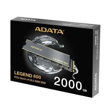 Adata Legend 800 (ALEG-800-2000GCS) 2TB NVMe SSD  PCIe Gen4  M.2 Interface  2280  Read 3500 MB/s  Write 2800 MB/s  Heatsink  3 Y