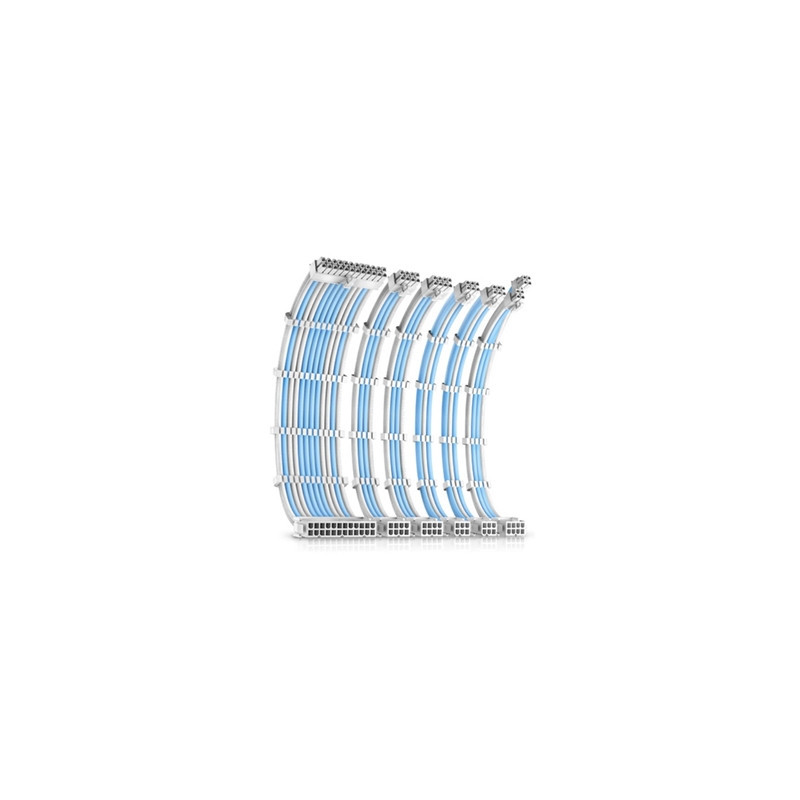 Antec White/Blue PSU Extension Cable Kit - 6 Pack (1x 24 Pin  1x 4+4 Pin  2x 8 Pin  2x 6 Pin)