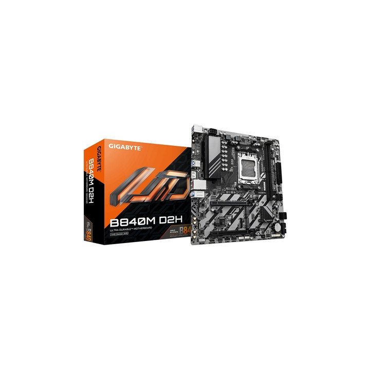 Gigabyte B840M D2H AMD AM5 Socket Motherboard  Micro-ATX  2x DDR5 Slots  2x M.2 Sockets  2.5GbE LAN  1x HDMI Port