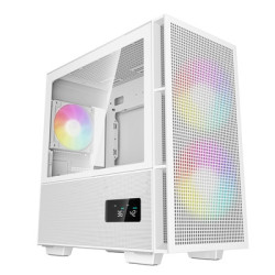 DeepCool CH360 Digital Gaming Case White  Mid Tower with Tempered Glass Side Window Panel  Advanced Cooling  USB 3.0/USB-C Ports