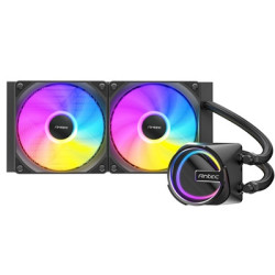 Antec Skeleton 240 ARGB Liquid CPU Cooler  Universal Socket  Black  240mm Radiator  PWM up to 2000 RPM Cooling Fans  Addressable