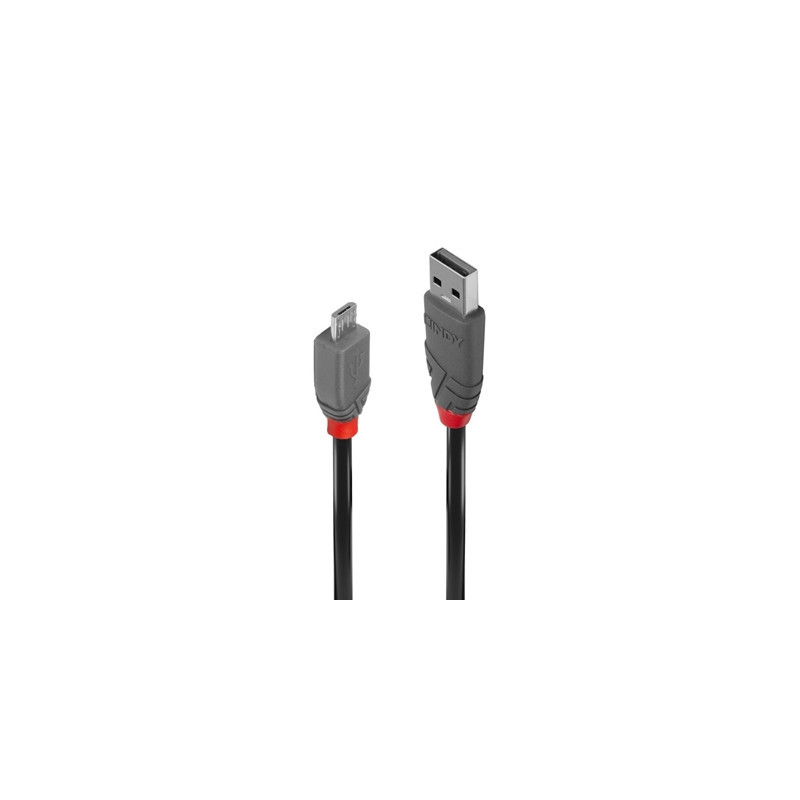 Lindy 36731 0.5m USB 2.0 Type A to Micro-B Cable  Anthra Line