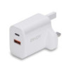 LINDY 73425 30W USB Type A & C Charger UK Plug  3A  Power Delivery 3.0 + PPS  2 Output Connectors (USB  24 pin USB-C)  White