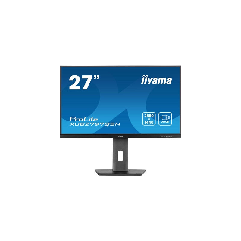 iiyama ProLite XUB2797QSN-B2 27“ QHD IPS technology panel with USB-C dock and RJ45 (LAN)  1ms  USB Hubx4  HDMI  DisplayPort  Fre