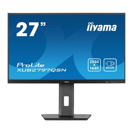 iiyama ProLite XUB2797QSN-B2 27“ QHD IPS technology panel with USB-C dock and RJ45 (LAN)  1ms  USB Hubx4  HDMI  DisplayPort  Fre