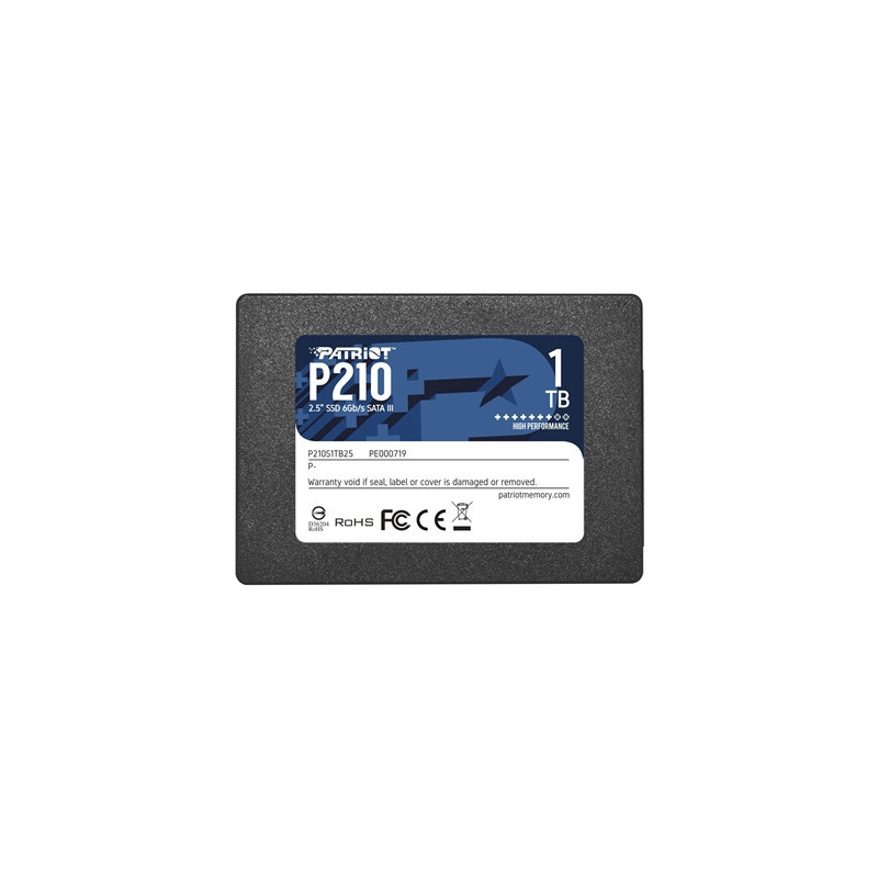 Patriot P210 (P210S1TB25) 1TB 2.5 Inch SSD  Sata 3 Interface  Read 520MB/s  Write 430MB/s  3 Year Warranty