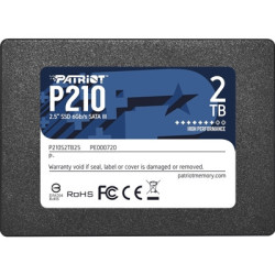 Patriot P210 (P210S2TB25) 2TB 2.5 Inch SSD  Sata 3 Interface  Read 520MB/s  Write 430MB/s  3 Year Warranty