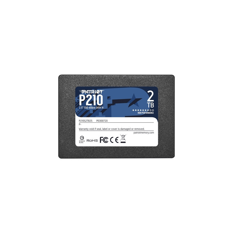Patriot P210 (P210S2TB25) 2TB 2.5 Inch SSD  Sata 3 Interface  Read 520MB/s  Write 430MB/s  3 Year Warranty