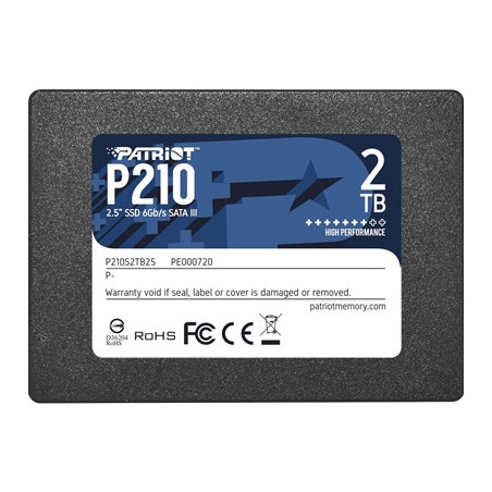 Patriot P210 (P210S2TB25) 2TB 2.5 Inch SSD  Sata 3 Interface  Read 520MB/s  Write 430MB/s  3 Year Warranty