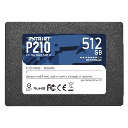 Patriot P210 (P210S512G25) 512GB 2.5 Inch SSD  Sata 3 Interface  Read 520MB/s  Write 430MB/s  3 Year Warranty