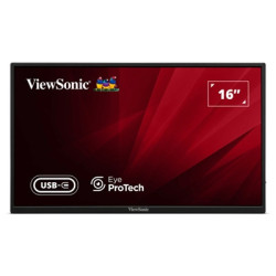 Viewsonic VA1650 16 inch USB-C Lightweight Portable IPS Monitor  Full HD  60Hz  HDMI (v1.4)  VESA  Built in Foldable Stand